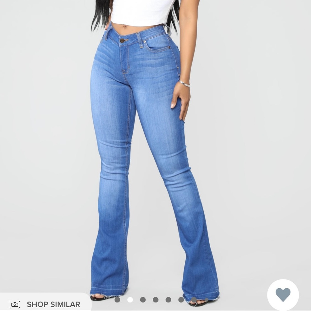 Blue flare jeans from fashion nova